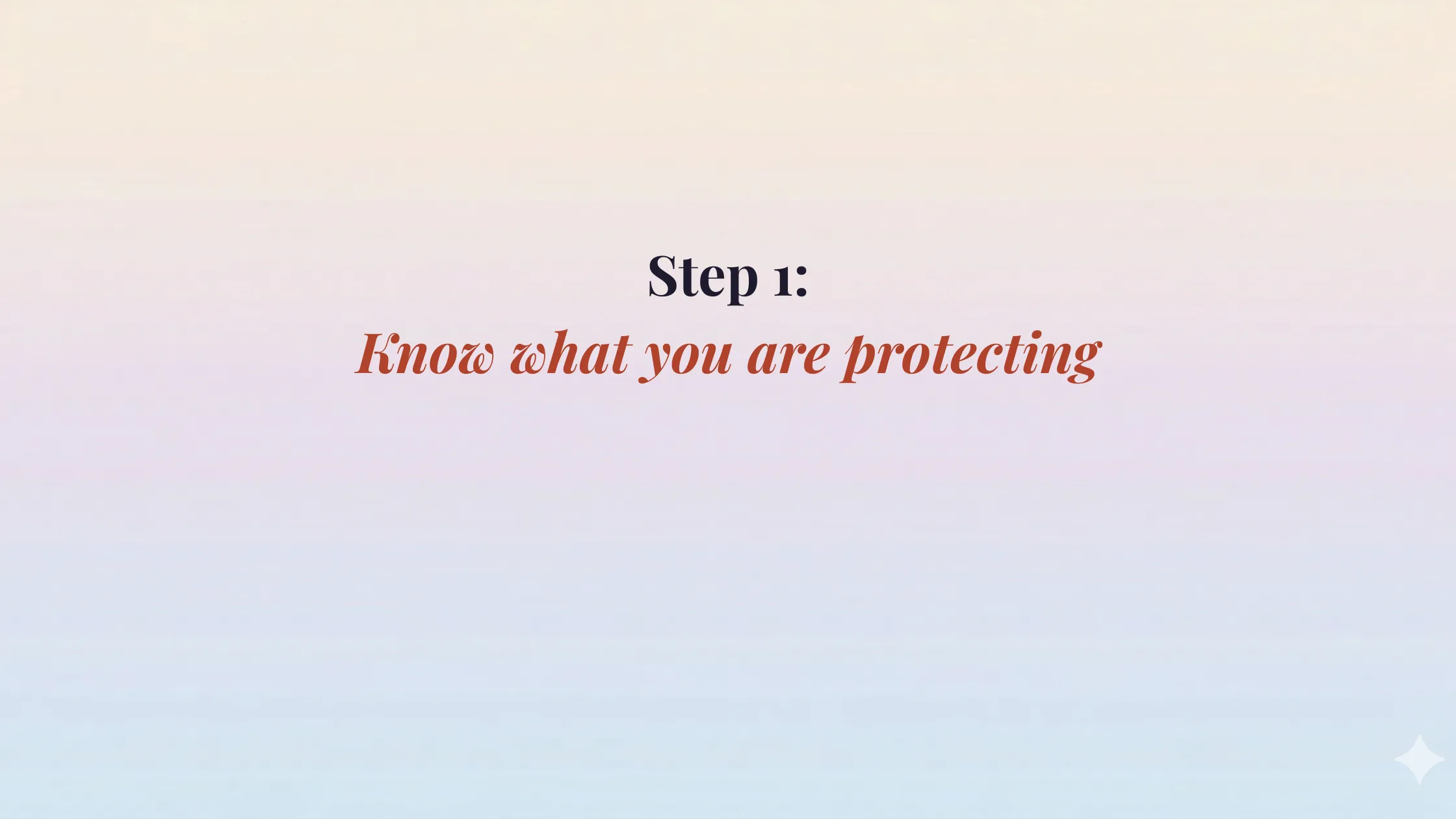 Step 1: Know what you are protecting